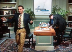 Гарри Каспаров, слева, уходит после поражения от компьютера IBM Deep Blue.