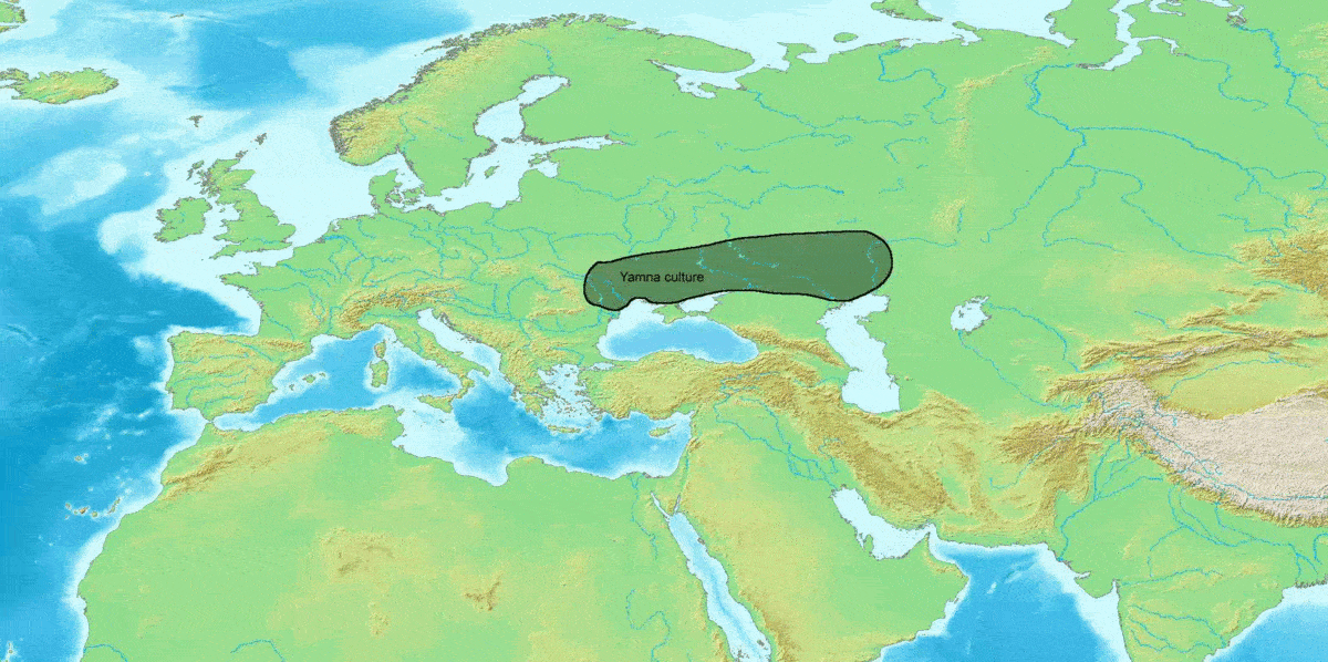 Миграции индоевропейцев с 4,000 по 1,000 годы до н.э.